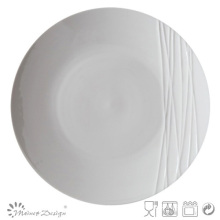 Assiette à dîner en relief en porcelaine blanche Simply Design